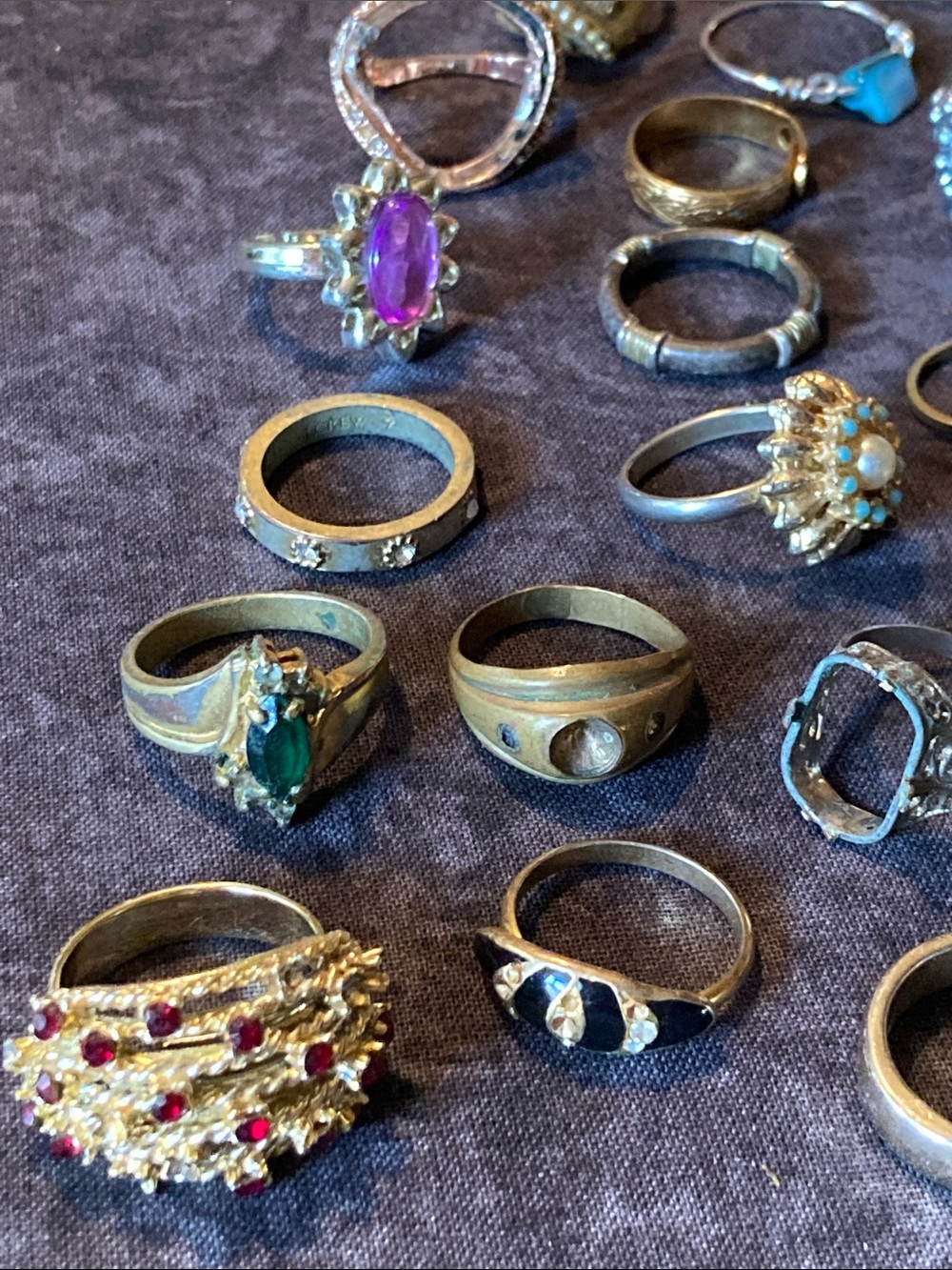 Assorted Untested Gold-Tone Silver-Tone Rings - 54 total - Picture 2 of 12